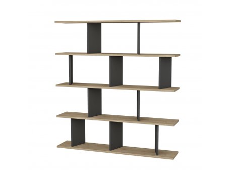 HANAH HOME Polica za knjige Jorin Oak Anthracite