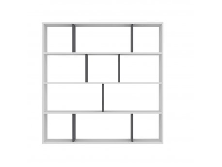 HANAH HOME Polica za knjige Hodbi White Anthracite