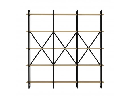 HANAH HOME Polica za knjige Elston 1800 4 Black Oak