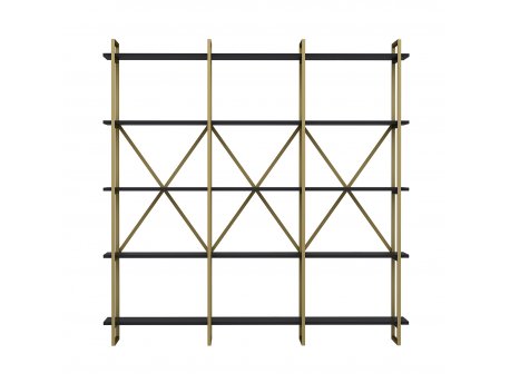 HANAH HOME Polica za knjige Elston 1800 4 Gold Anthracite