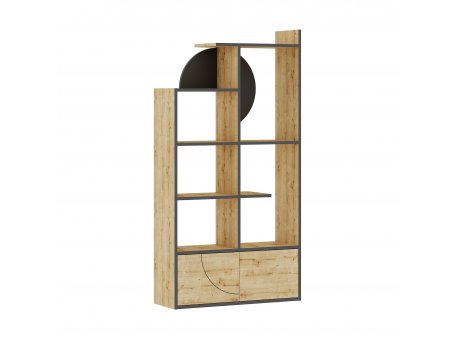 HANAH HOME Polica za knjige Half Anthracite Oak