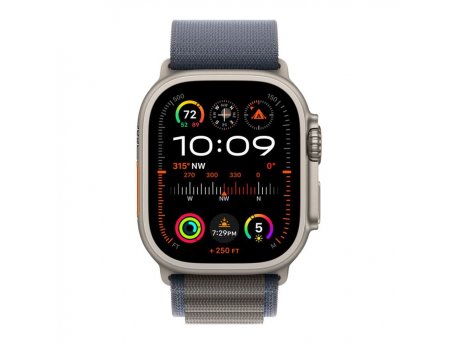APPLE Watch Ultra2 Cellular, 49mm Titanium Case w Blue Alpine Loop - Large (mreq3se/a)