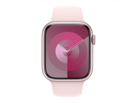 APPLE Watch S9 GPS 45mm Pink Alu Case w Light Pink Sport Band - S/M (mr9g3se/a)
