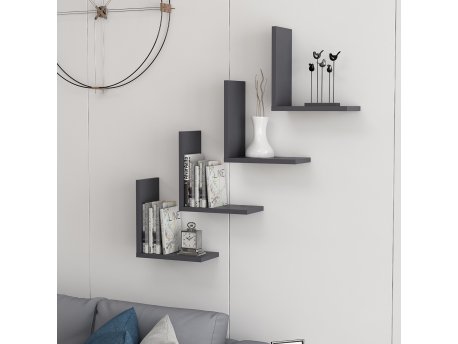 HANAH HOME Zidna polica Wesson Anthracite
