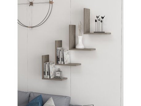 HANAH HOME Zidna polica Wesson Dark Grey
