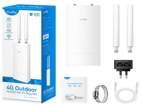 CUDY Cudy LT500 Outdoor 4G LTE Cat 4 AC1200 Wi-Fi Route, Nano SIM Slot
