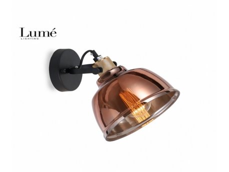 LUNA 221 ZIDNA LAMPA 1*E27 CRNA/BAKAR
