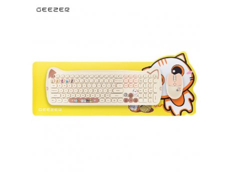 GEEZER WL Kitty set tastatura i miš u MILK TEA boji