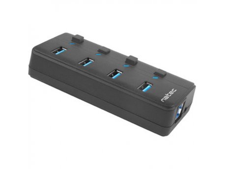 NATEC NHU-1557 MANTIS 2, USB 3.0 Hub w/Power Supply, 4-Port, Cable 80 cm