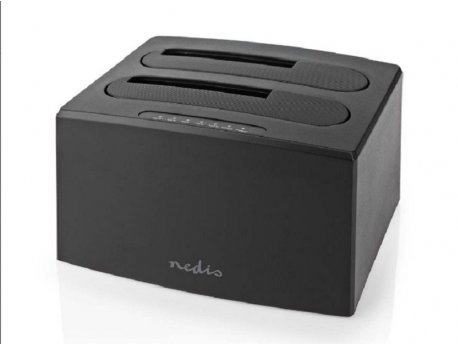 NEDIS HDDUDB3210BK USB 3.2 DUPLI docking station za 2.5/3.5 SATA hard diskove, Kloniranje max 8TB
