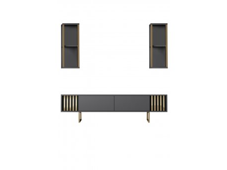 HANAH HOME TV polica Gold Line Anthracite Black 1 (618BLY1145)