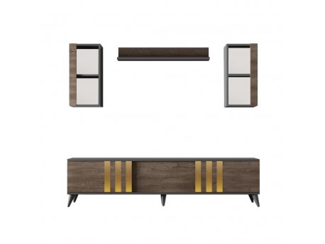 HANAH HOME TV polica Gold Anthracite Walnut (618BLY1111)