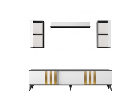 HANAH HOME TV polica Gold Anthracite White (618BLY1110)