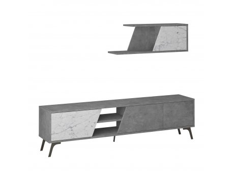 HANAH HOME TV polica Fiona Retro Grey Carrara (855DTE3103)