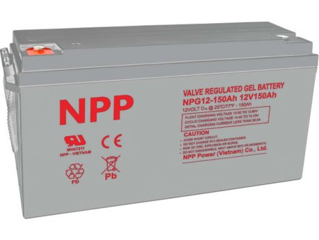 NPP NPG12V-150Ah, Gel battery, C20=150AH, T16, 485*172*240*240, 38,5KG, Light grey