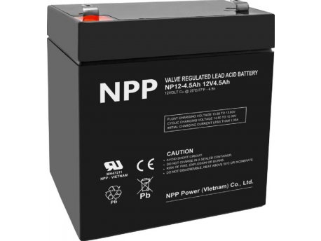 NPP NP12V-4.5Ah, AGM Battery, C20=4.5AH, T1, 90x70x101x107, 1,5KG