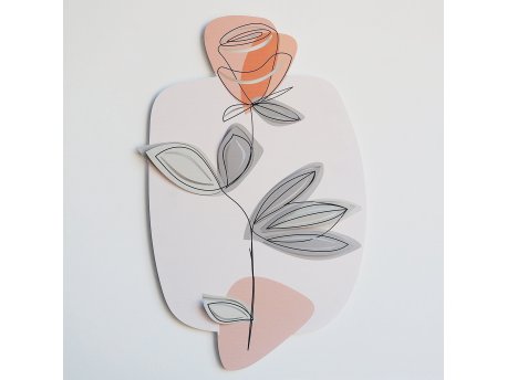 WALLXPERT Zidna dekoracija Line Art Floral Metal Wall Art APT701