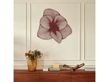WALLXPERT Dekorativni metalni zidni sat Azalea Metal Wall Clock APS039 49 Red