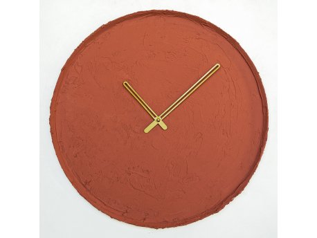WALLXPERT Dekorativni metalni zidni sat Earthy Metal Wall Clock APS111 Terracotta