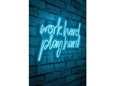 WALLXPERT Dekorativna rasveta Work Hard Play Hard Blue