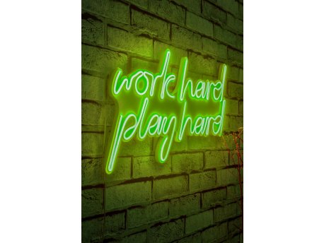 WALLXPERT Dekorativna rasveta Work Hard Play Hard Green