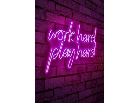 WALLXPERT Dekorativna rasveta Work Hard Play Hard Pink