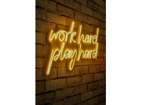 WALLXPERT Dekorativna rasveta Work Hard Play Hard Yellow