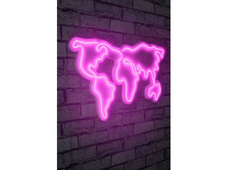 WALLXPERT Dekorativna rasveta World Map Pink