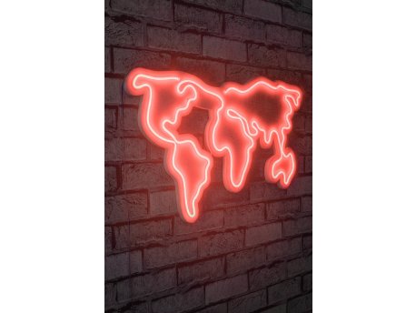 WALLXPERT Dekorativna rasveta World Map Red