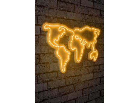 WALLXPERT Dekorativna rasveta World Map Yellow