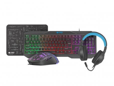 NATEC NFU-1674 FURY THUNDERSTREAK 4u1 gejmerski komplet tastatura+miš+slušalice+podloga crna