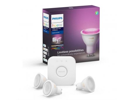 PHILIPS Set tri pametne sijalice + Hue bridge HueWCA 4.3 W GU10 bele