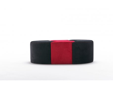 Atelier del Sofa Tabure Alya Puf Black Red