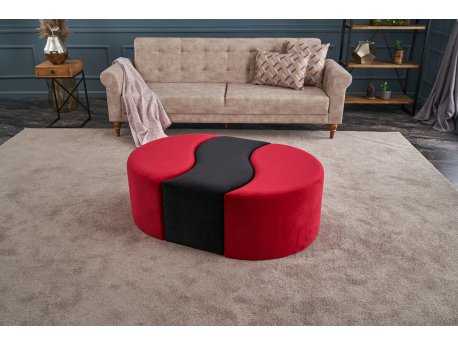 Atelier del Sofa Tabure Alya Puf Red Black