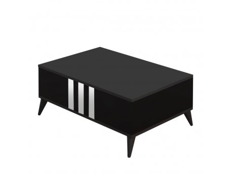 HANAH HOME Sto za dnevnu sobu Chrome Anthracite Black