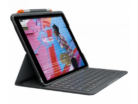 LOGITECH Slim Folio keyboard case for iPad (7th, 8th, & 9th gen) - Graphite - UK (920-009480)