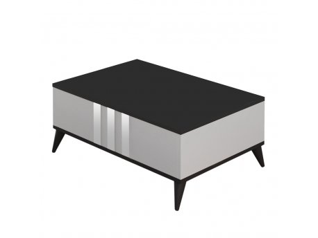 HANAH HOME Sto za dnevnu sobu Chrome Anthracite White