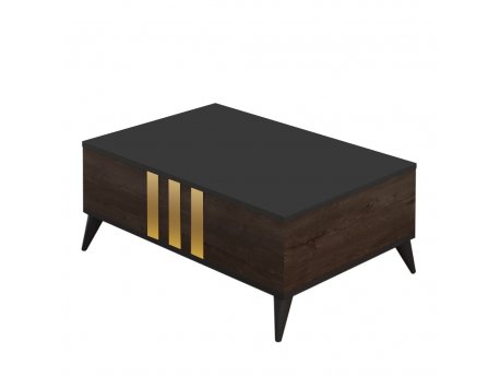 HANAH HOME Sto za dnevnu sobu Gold Anthracite Walnut