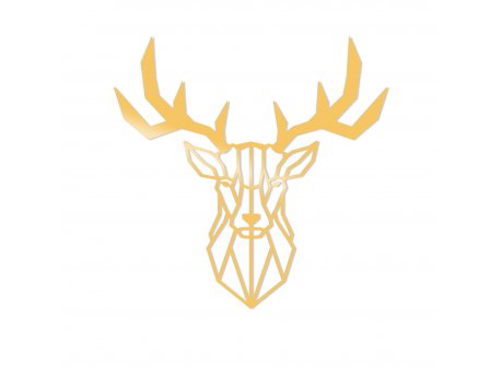 WALLXPERT Zidna dekoracija Deer2 Metal Decor Gold