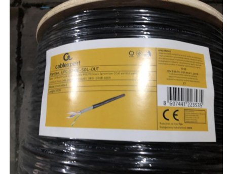 GEMBIRD UPC-5290E-SOL-OUT UTP cat.5E outdoor, solid 24AWG, 0.51mm premium CCA kotur pun presek 305m