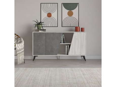 HANAH HOME Komoda Fione 150 sivo/bela (855DTE4240)