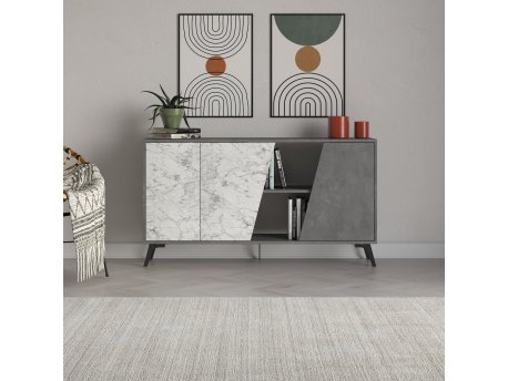 HANAH HOME Komoda Fione 150 Retro siva