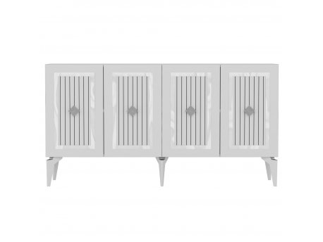 HANAH HOME Komoda Nora belo/srebrna