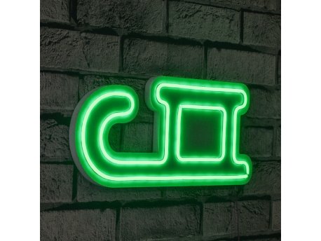 WALLXPERT Zidna LED dekoracija, SANKE Deda Mraza, zelene