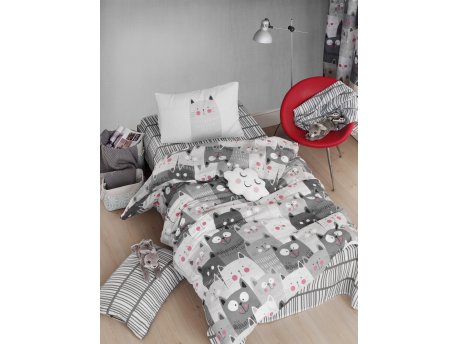 L`ESSENTIEL MAISON Posteljina (135 x 200) Duvarda Kediler Grey