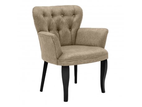 HANAH HOME Fotelja Paris Black Wooden Light Brown