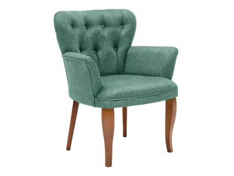 HANAH HOME Fotelja Paris Walnut Wooden Sea Green
