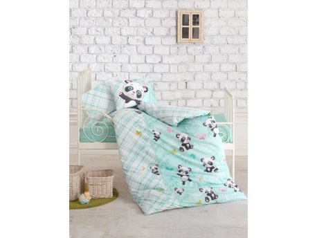 L`ESSENTIEL MAISON Ranforce posteljina za bebe Panda Mint