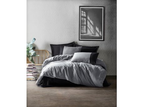 L`ESSENTIEL MAISON Ranforce posteljina (240 x 220) Plain Grey Black