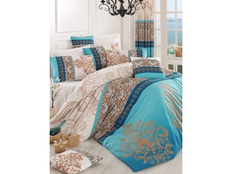 L`ESSENTIEL MAISON Ranforce posteljina (240 x 220) Katre Turquoise